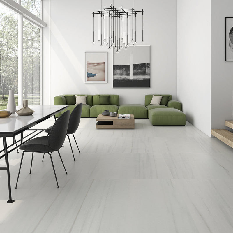 Slabs Marble Lassa PO Floor Tile - Wall Or Floor Mount - 48 x 48" Porcelain/Polished