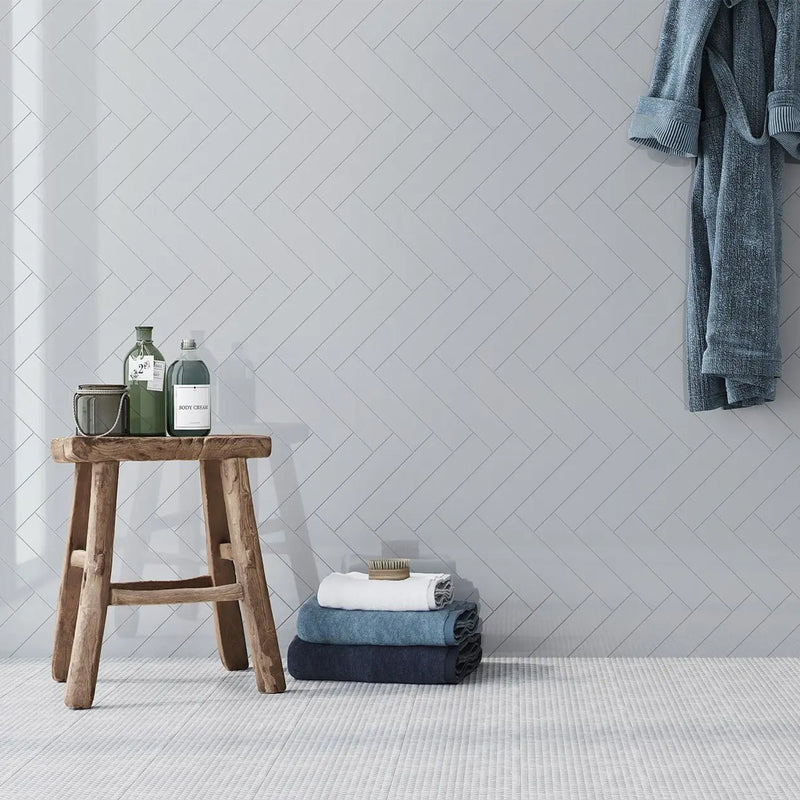 Block Gris Matte Wall Tile - Wall Mount - 2 x 10" Ceramic/Grey