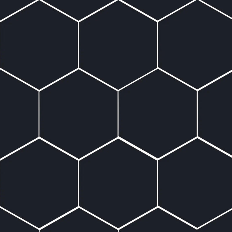 Block Negro Hexagon Matte Wall Tile - Wall Or Floor Mount - 2 x 10" Ceramic/Black