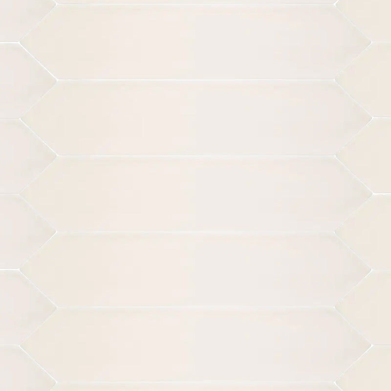 Flow White Hexagon Picket Wall Tile - Wall Mount - 3 x 12" Ceramic/White