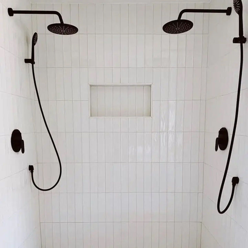 Flow White Rectangular Wall Tile - Wall Mount - 3 x 12" Ceramic/White