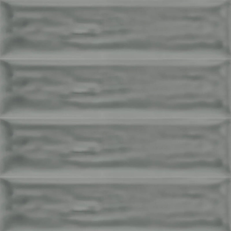 Flow Dark Gray Rectangular Wall Tile - Wall Mount - 3 x 12" Ceramic/Dark Grey