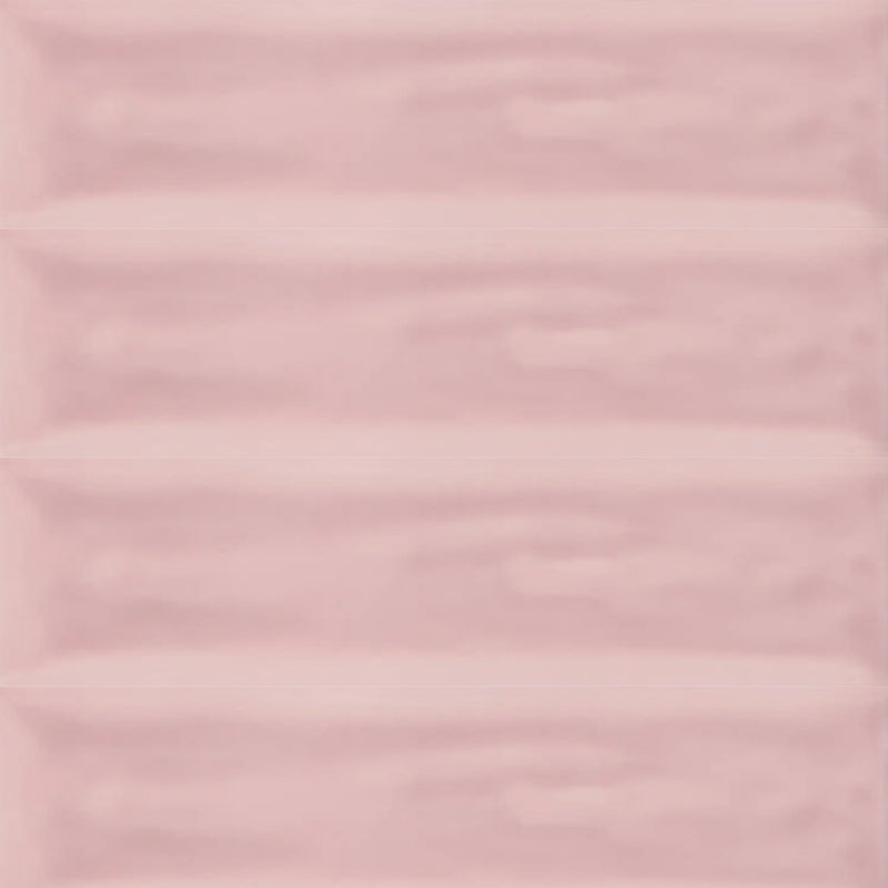 Flow Velvet Pink Rectangular Wall Tile - Wall Mount - 3 x 12" Ceramic/Pink
