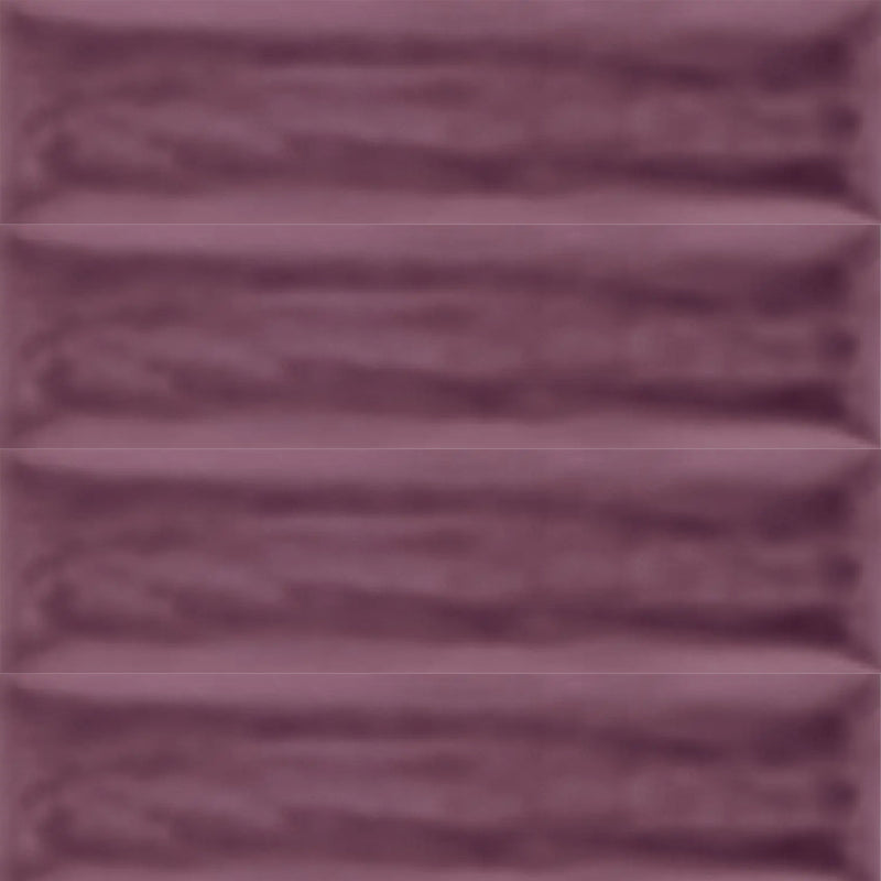 Flow Burgundy Rectangular Wall Tile - Wall Mount - 3 x 12" Ceramic/Red Wine