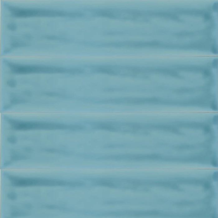 Flow Atoll Blue Rectangular Wall Tile - Wall Mount - 3 x 12" Ceramic/Blue - Piece : 0.25 SqFt = $ 6.05 / Box: 12.64 Sqft = $ 77.00 - Pieces Per Box: 50