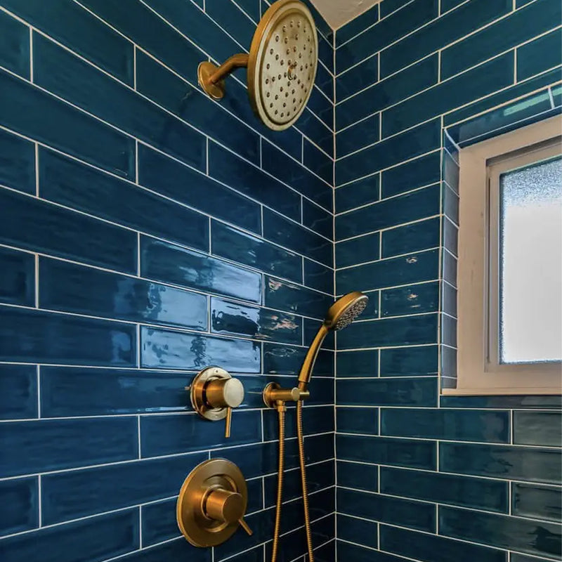 Flow Cosmic Sapphire Rectangular Wall Tile - Wall Mount - 3 x 12" Ceramic/Sapphire