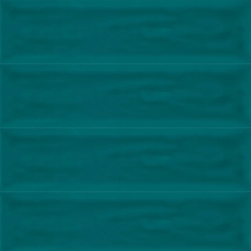 Flow Peacock Green Rectangular Wall Tile - Wall Mount - 3 x 12" Ceramic/Green