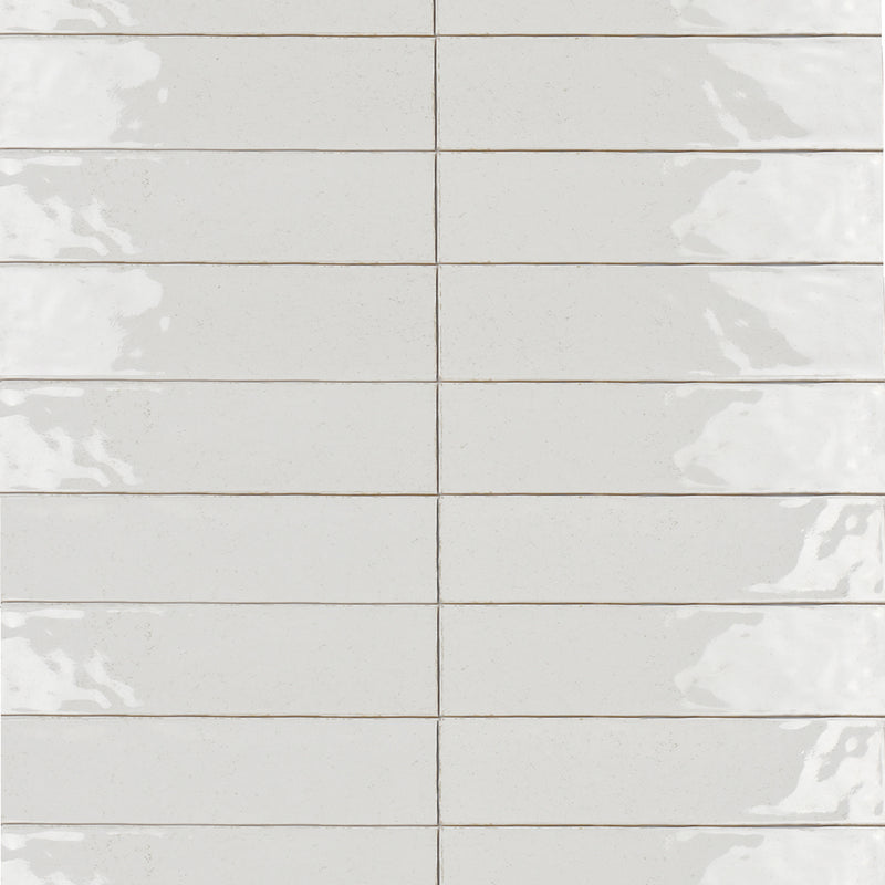 Maiolica White Crackled Wall Tile - Wall Mount - 3 x 12" Ceramic/White