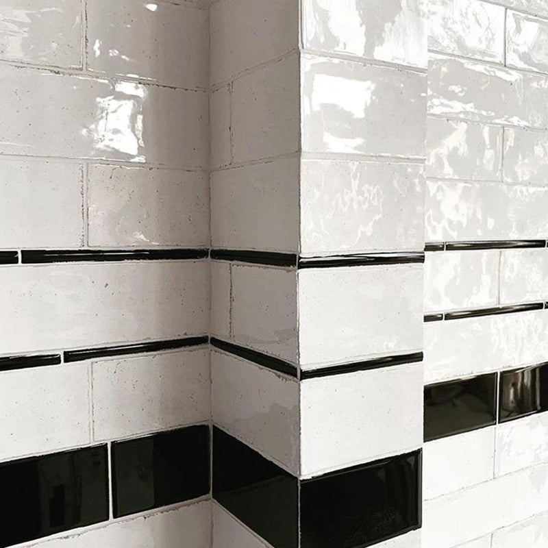 Maiolica White Crackled Wall Tile - Wall Mount - 3 x 12" Ceramic/White