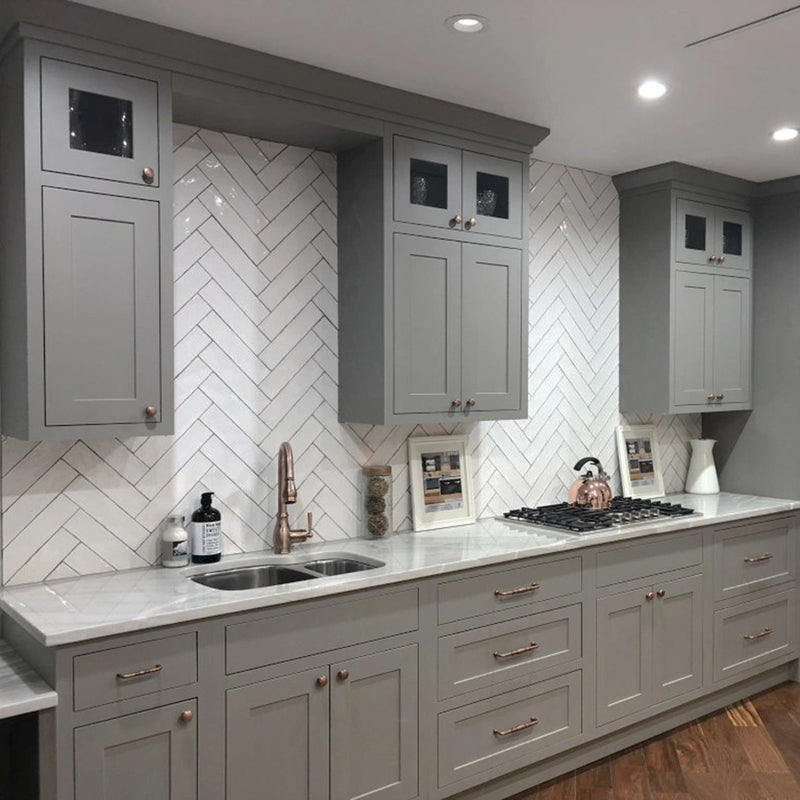 Maiolica White Crackled Wall Tile - Wall Mount - 3 x 12" Ceramic/White