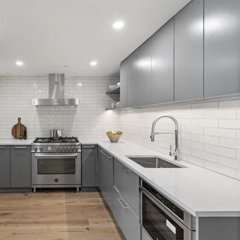 Maiolica White Crackled Wall Tile - Wall Mount - 3 x 12" Ceramic/White