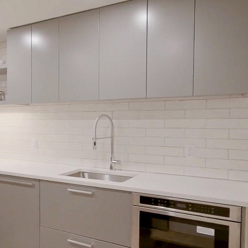 Maiolica White Crackled Wall Tile - Wall Mount - 3 x 12" Ceramic/White