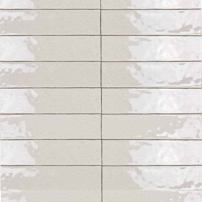 Maiolica Biscuit Crackled Wall Tile - Wall Mount - 3 x 12" Ceramic/Cream