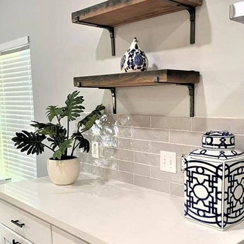 Maiolica Tender Gray Crackled Wall Tile - Wall Mount - 3 x 12" Ceramic/Gray