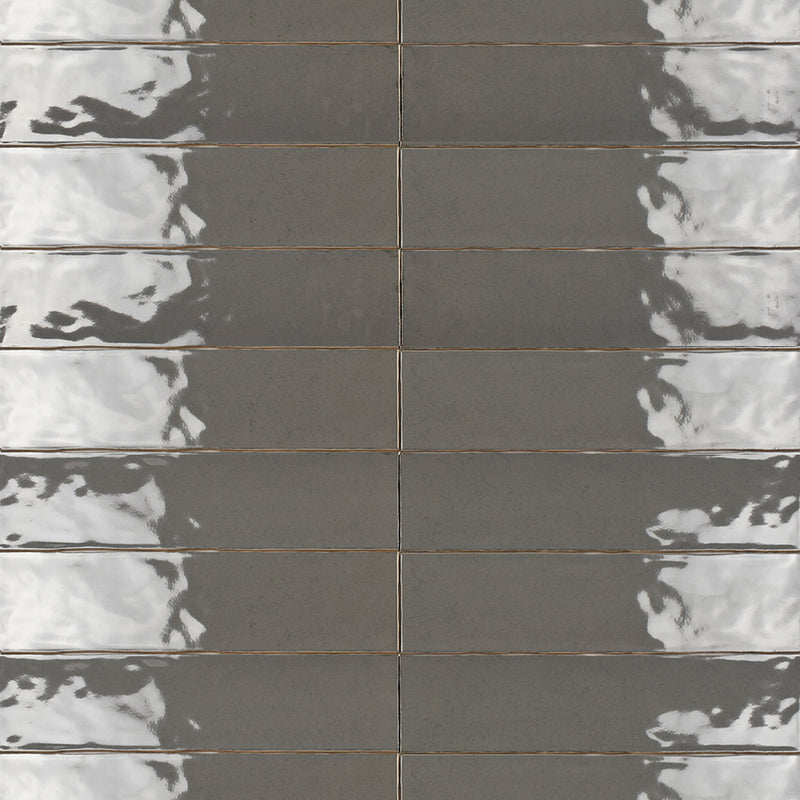 Maiolica Taupe Crackled Wall Tile - Wall Mount - 3 x 12" Ceramic/Taupe