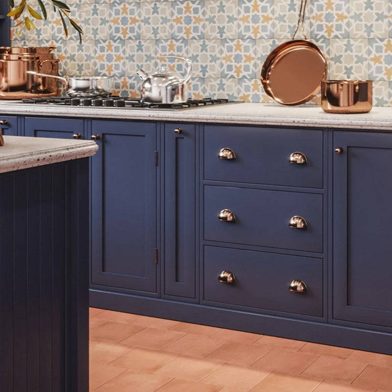 Maiolica Floor Pattern Coto Wall Tile - Wall Mount - 8 x 8" Stoneware/Glazed Polished