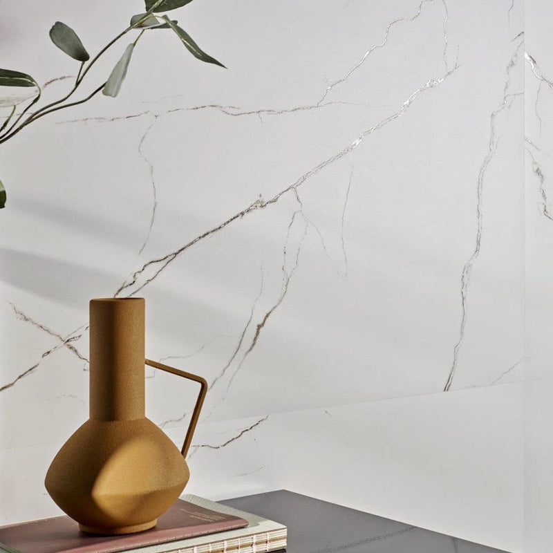 Marble Lincoln Wall Tile - Wall Or Floor Mount - 24 x 48" Porcelain/Glazed