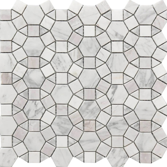Rockart Kaleidoscope Mosaic Wall Tile - Wall Mount - 12 x 12" Porcelain/Marble /$ 14.00 Price Per Piece