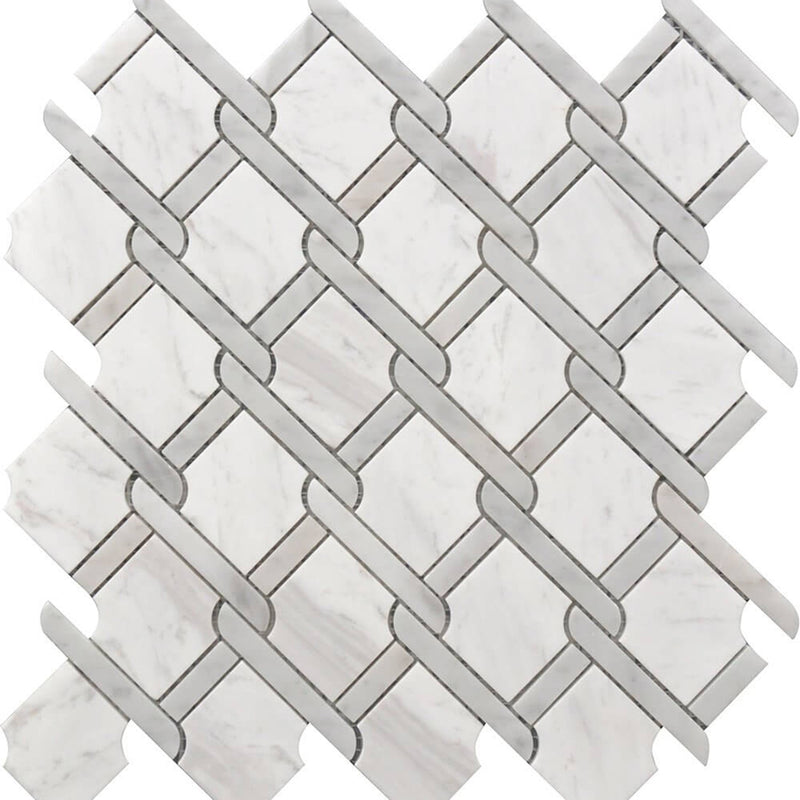 Rockart Gray Medallion Mosaic Wall Tile - Wall Or Floor Mount - 12 x 12" Porcelain/Polished/ $ 16.00 Price Per Piece