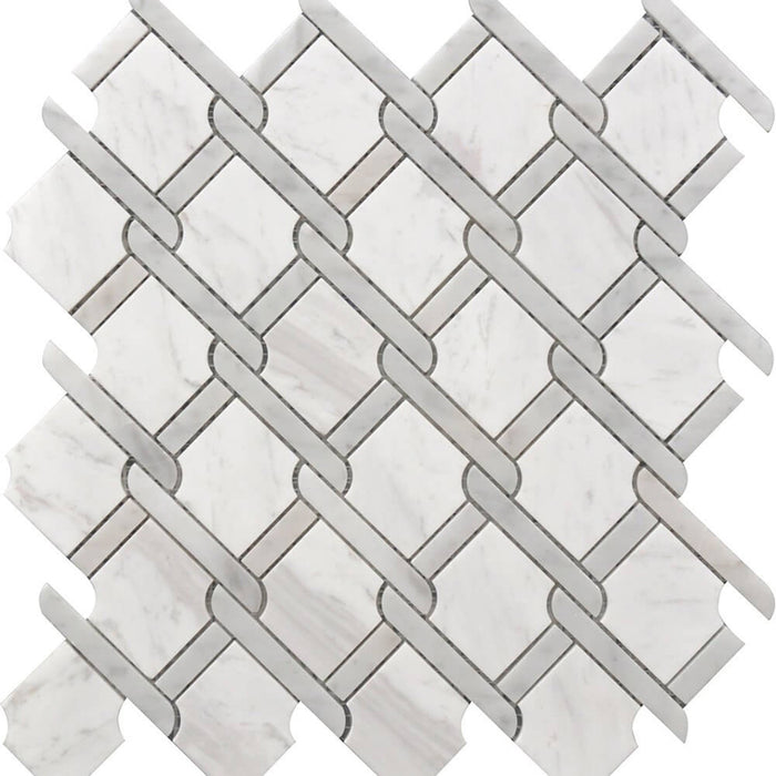 Rockart Gray Medallion Mosaic Wall Tile - Wall Or Floor Mount - 12 x 12" Porcelain/Polished/ $ 16.00 Price Per Piece