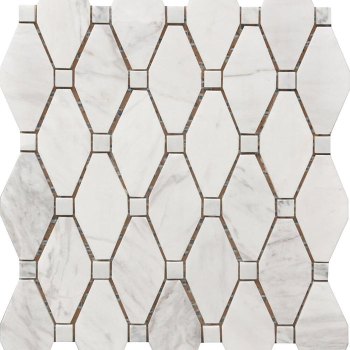 Rockart Large Rhombus Mosaic Wall Tile - Wall Or Floor Mount - 12 x 12" Porcelain/Polished/ $ 16.00 Price Per Piece