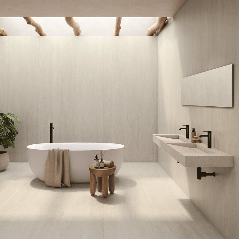 Serena Bone Veincut Wall Tile - Wall Or Floor Mount - 24 x 48" Porcelain/Glazed