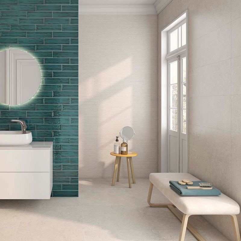 Suite June Gris Wall Tile - Wall Mount - 12 x 36" Ceramic/Grey