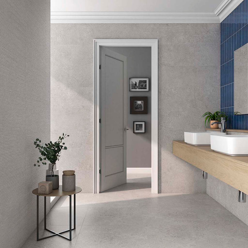 Suite June Gris Wall Tile - Wall Mount - 12 x 36" Ceramic/Grey