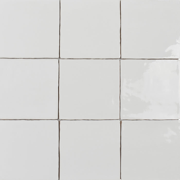 St. Tropez Blanco Wall Tile - Wall Mount - 5 x 5" Ceramic/White - Piece : 0.18 SqFt = $ 6.05 / Box: 5.38 Sqft = $ 33.00 - Pieces Per Box: 30 Units