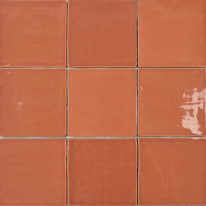 St. Tropez Coral Wall Tile - Wall Mount - 5 x 5" Ceramic/Coral