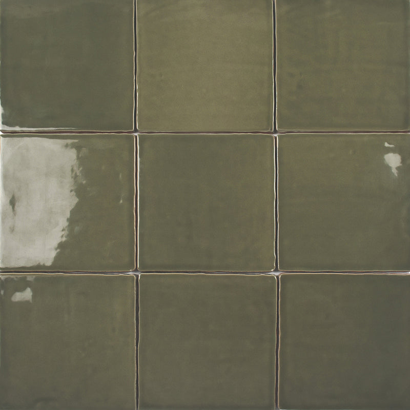 St. Tropez Verde Wall Tile - Wall Mount - 5 x 5" Ceramic/Green