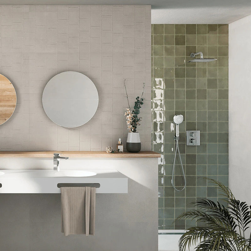 St. Tropez Verde Wall Tile - Wall Mount - 5 x 5" Ceramic/Green