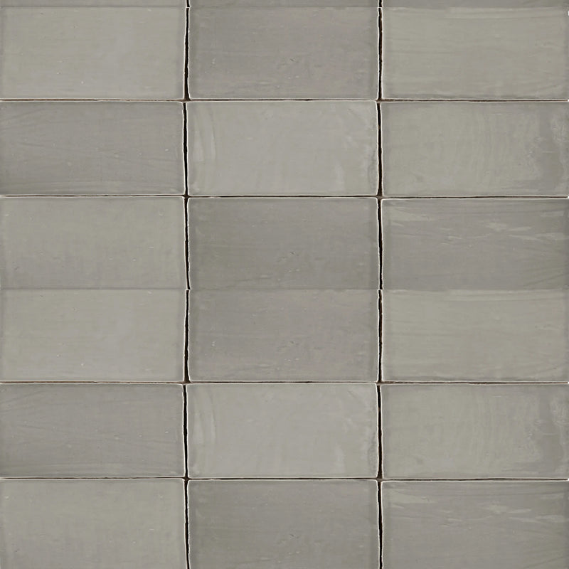 St. Tropez Gris Wall Tile - Wall Mount - 2.5 x 5" Ceramic/Grey