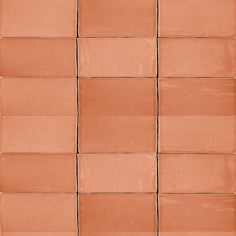 St. Tropez Coral Wall Tile - Wall Mount - 2.5 x 5" Ceramic/Coral