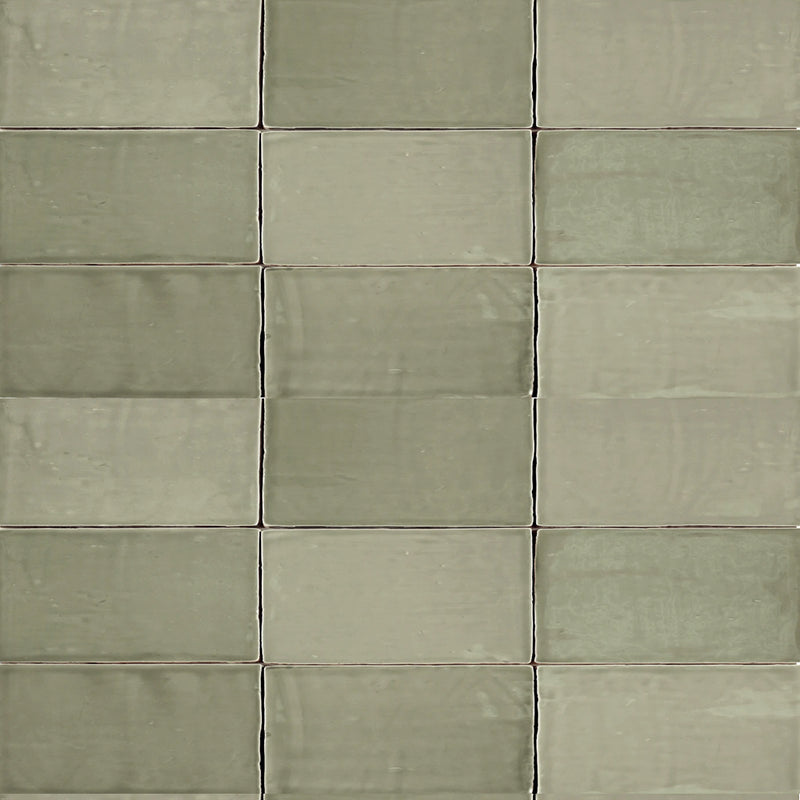 St. Tropez Verde Wall Tile - Wall Mount - 2.5 x 5" Ceramic/Green