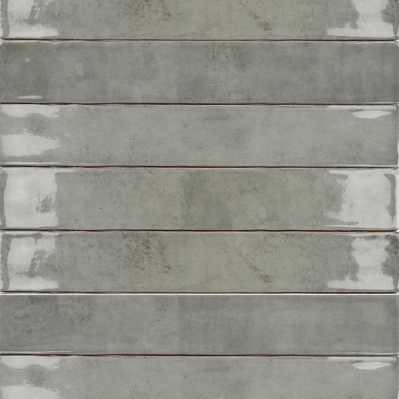 Zellige Tender Gray Wall Tile - Wall Mount - 2.5 x 16" Ceramic/Gray