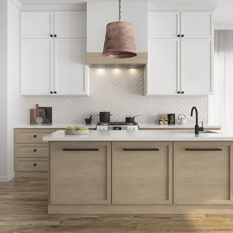 Zellige White Wall Tile - Wall Mount - 2.5 x 16" Ceramic/White