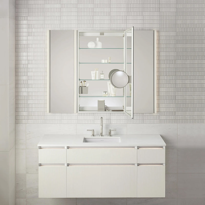 PL Portray Polished Edge and Magnification Mirror Medicine Cabinet - Wall Mount - 24W x 36H" Aluminum/Glass/Polished