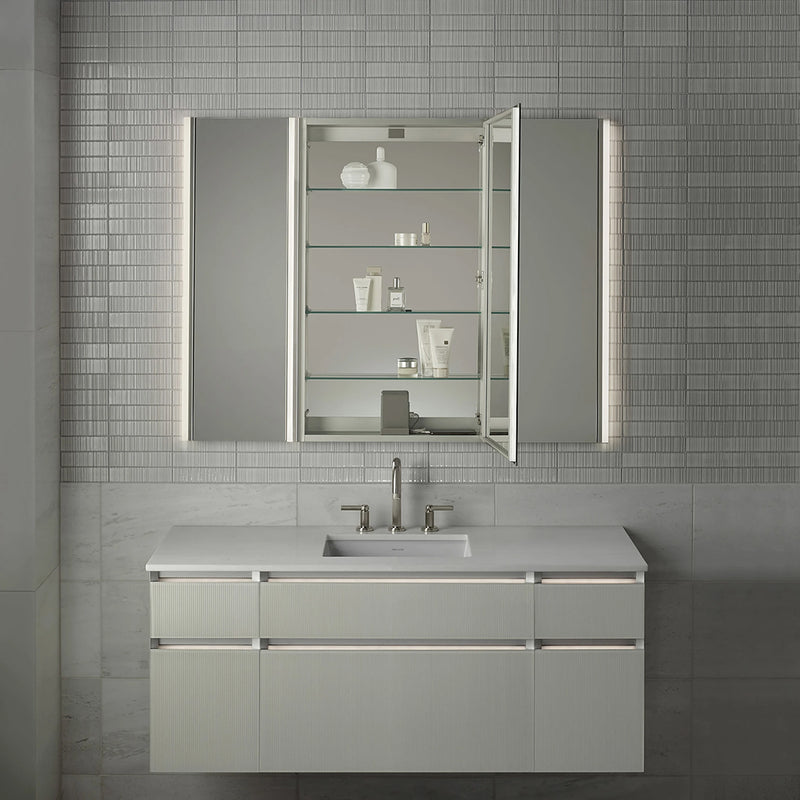 PL Portray Polished Edge and Magnification Mirror Medicine Cabinet - Wall Mount - 24W x 36H" Aluminum/Glass/Polished