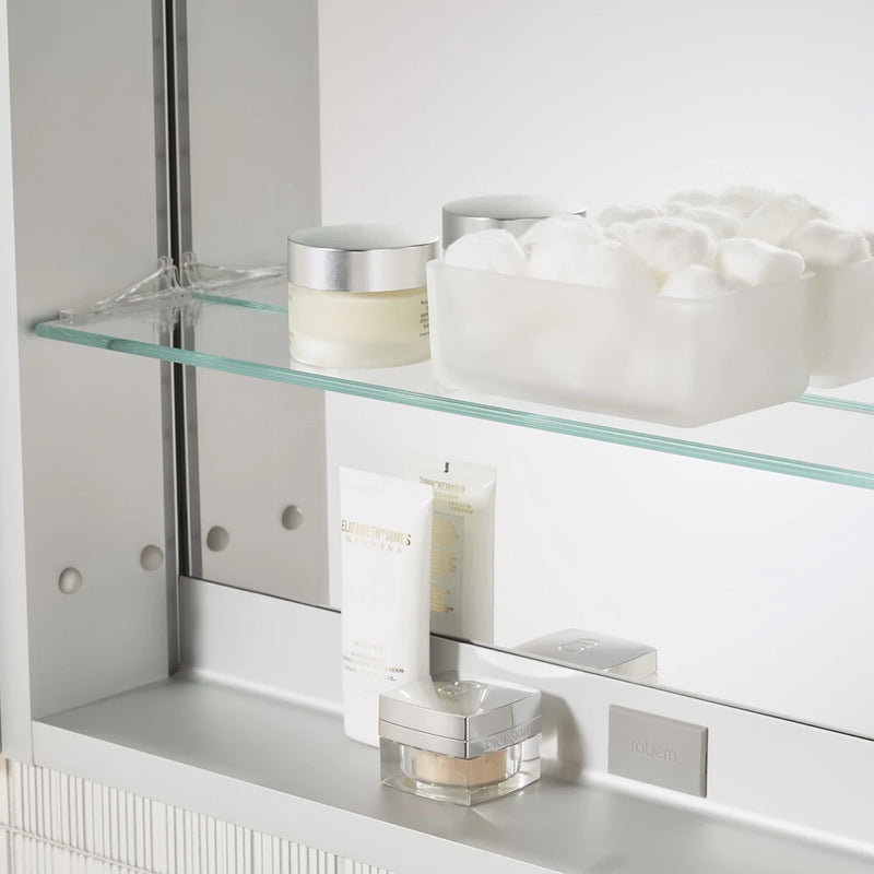 PL Portray Polished Edge and Magnification Mirror Medicine Cabinet - Wall Mount - 24W x 36H" Aluminum/Glass/Polished