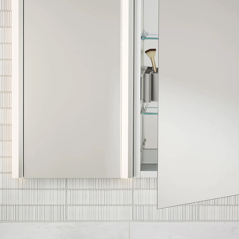 PL Portray Polished Edge and Magnification Mirror Medicine Cabinet - Wall Mount - 20W x 36H" Aluminum/Glass/Polished