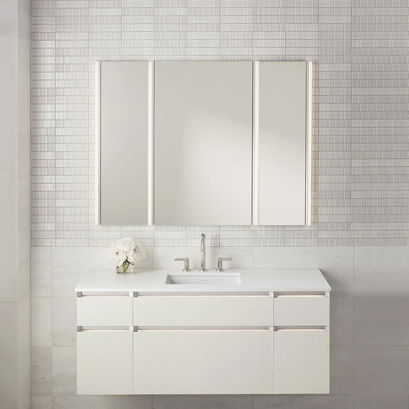 PL Portray Polished Edge and Magnification Mirror Medicine Cabinet - Wall Mount - 16W x 36H" Aluminum/Glass/Polished