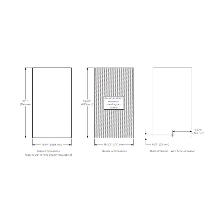 PL Portray Polished Edge And Slow-Close Hinges Medicine Cabinet - Wall Mount - 20" Aluminum/Glass/Polished