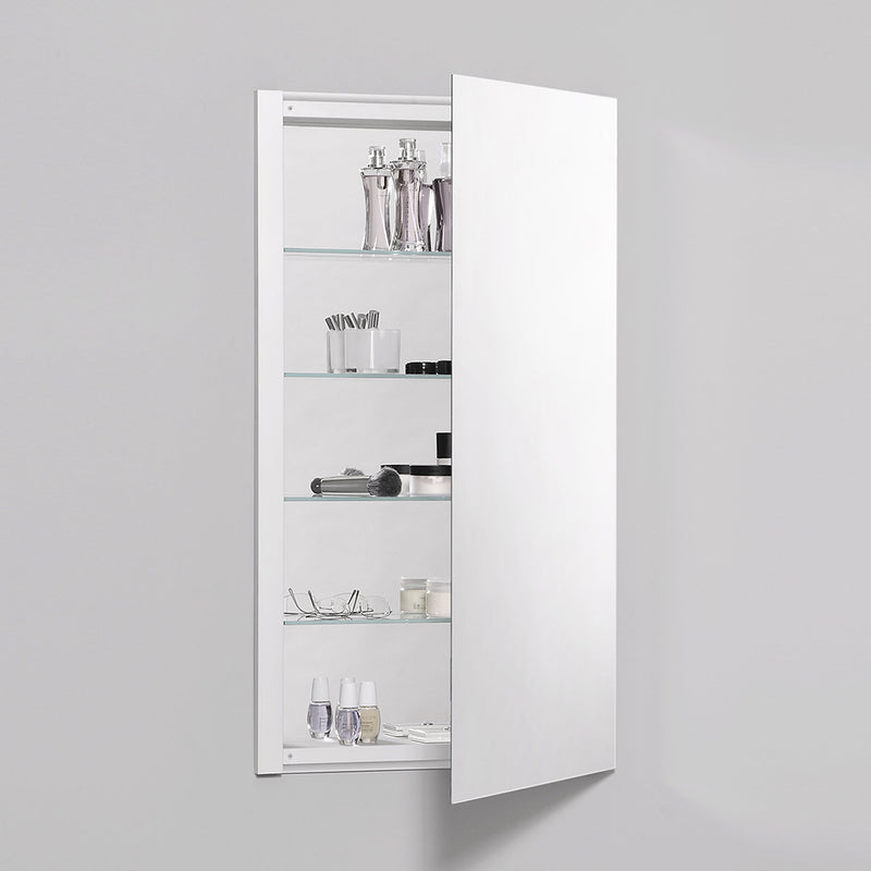 R3 Series Polished Edge and Reversible Hinge Medicine Cabinet - Wall Mount - 20W x 36H" Aluminum/Satin