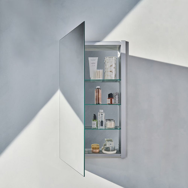 R3 Series Polished Edge and Reversible Hinge Medicine Cabinet - Wall Mount - 20W x 36H" Aluminum/Satin