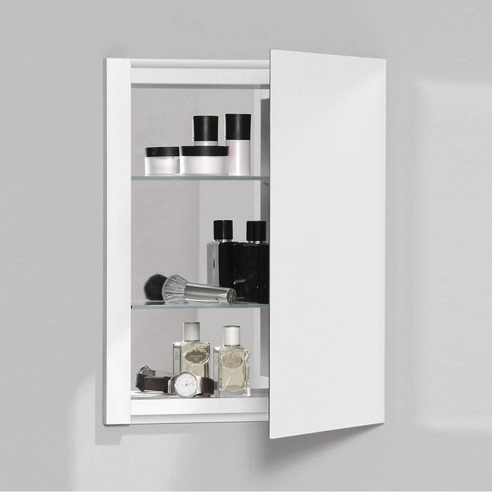 R3 Series Polished Edge and Reversible Hinge Medicine Cabinet - Wall Mount - 16W x 20H" Aluminum/Satin