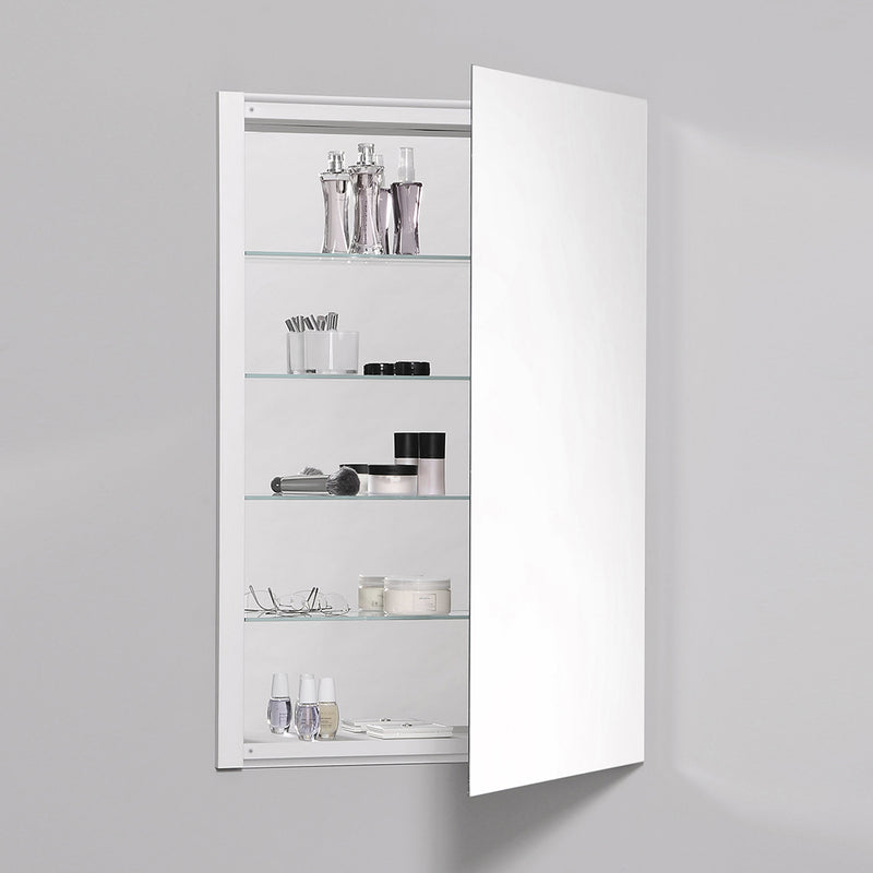 R3 Series Polished Edge and Reversible Hinge Medicine Cabinet - Wall Mount - 24W x 36H" Aluminum/Satin