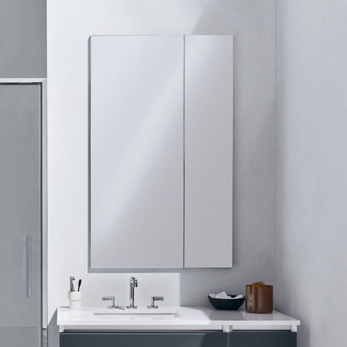 M Series Reserve Polished Edge Medicine Cabinet - Wall Mount - 16W x 72H" Aluminum/Glass/Glass