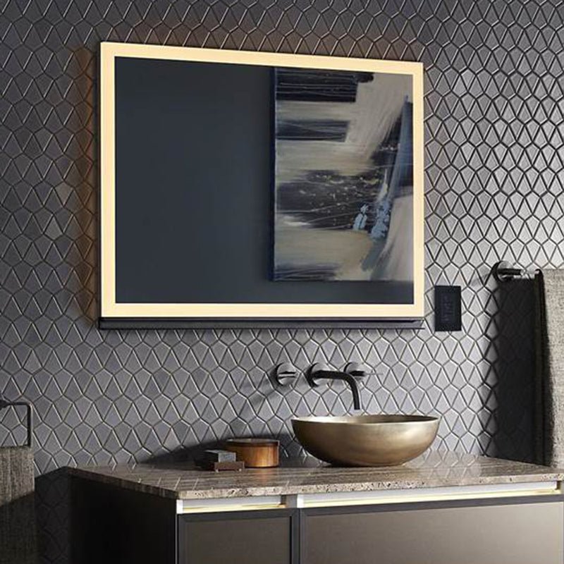 Uplift Tech Perimeter Lit Medicine Cabinet - Wall Mount - 30W x 27H" Aluminum/Aluminum