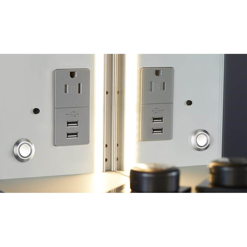 Uplift Tech Perimeter Lit Medicine Cabinet - Wall Mount - 30W x 27H" Aluminum/Aluminum